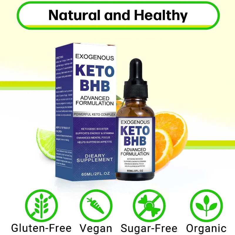 

120ML Pure BHB Slimming Keto Drops Dietary Supplement Burnning Fat Natural BHB Ketosis Effective Weight Loss Ketogenic Diet Carb