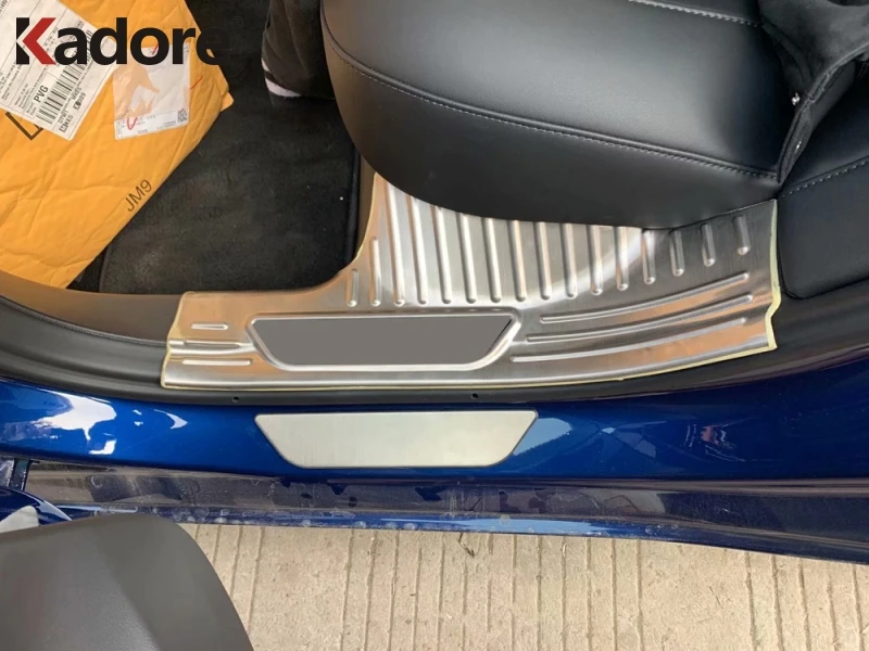 Для Tesla модель 3 2018 2020 2021 Нержавеющая сталь интерьер порога Накладка переднего
