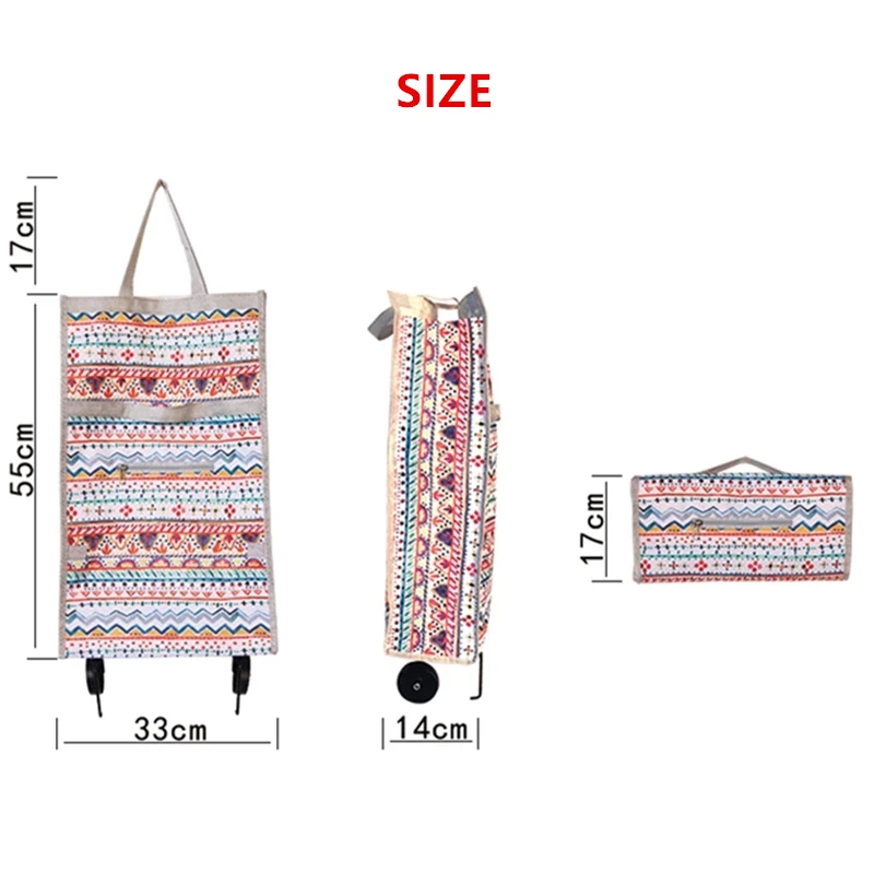 Маленькая тележка органайзер для покупок сумка-тележка на колесах Складные