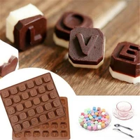 26 english letters chocolate silicone mold candy ice cube mold pastry soap mold fondant cake diy baking tool silicone mold