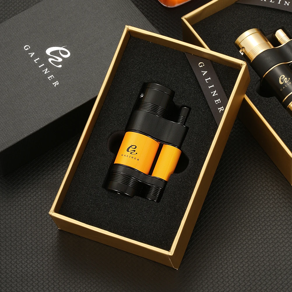 

Galiner Pocket Butane Jet Lighter Metal Windproof Gas Cigar Lighter Smoking Smoker Gadgets Mini Tobacco Cakmak Tool