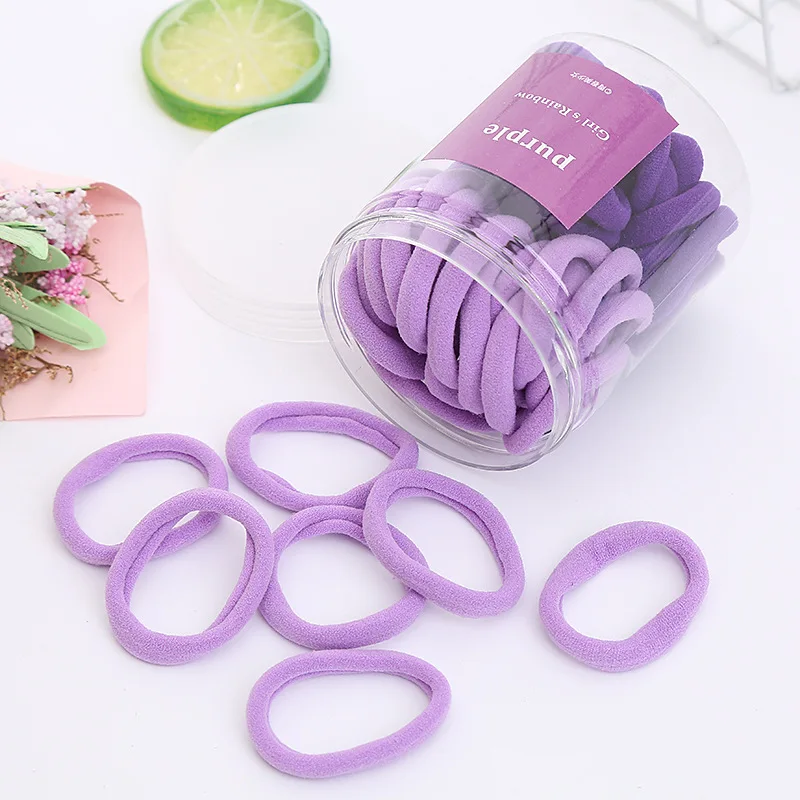 

50PCS/Set Box Hair Scrunchie Women Candy Colors 3.5cm Nylon Rubber Bands Ponytail Holder Scrunchie Tie Fashion Hair Accessories