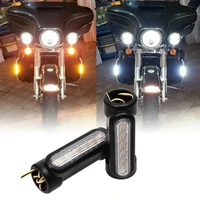 for crash bars engine guard harley touring bikes black motorcycle highway bar switchback driving light white turn signal amber