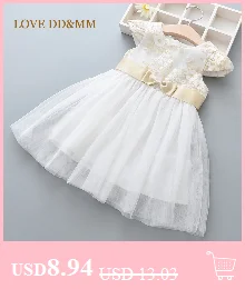 LOVE DD& MM/платья для девочек коллекция года, новая весенняя детская одежда милое однотонное Пышное Платье с круглым вырезом для девочек