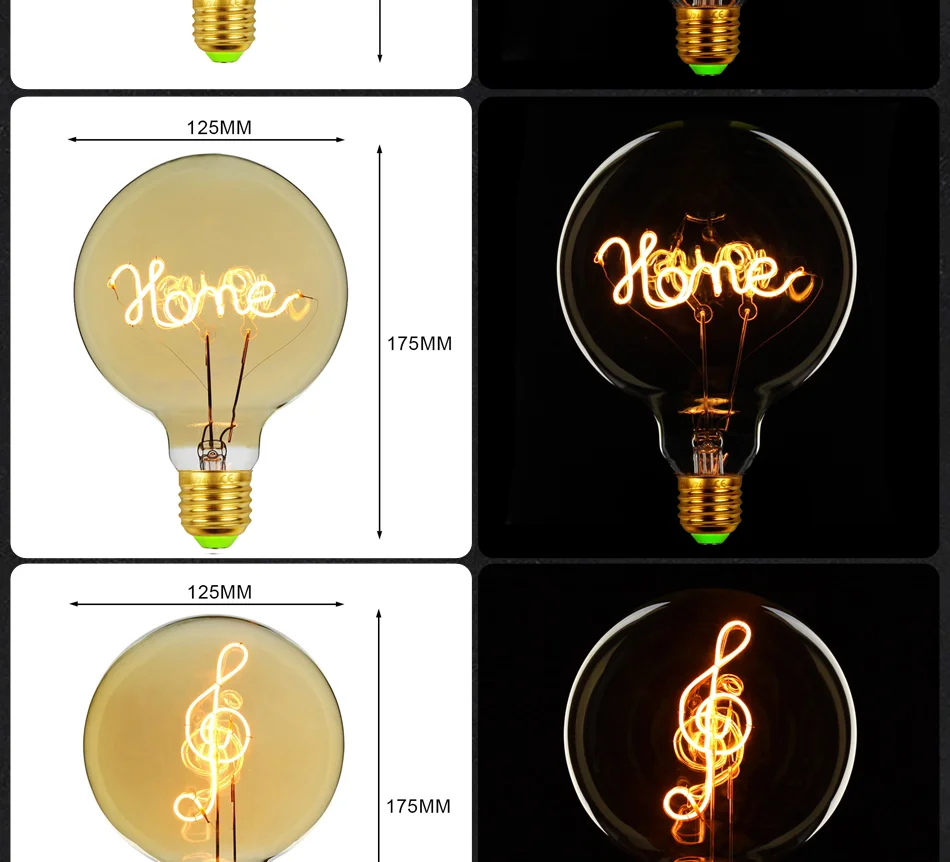 Марочные шарики edison домашняя декоративная светодиодная лампа накаливания 4 Вт с регулируемой яркостью G125Love Home Yes Note Copid's Arrow настольная лампа