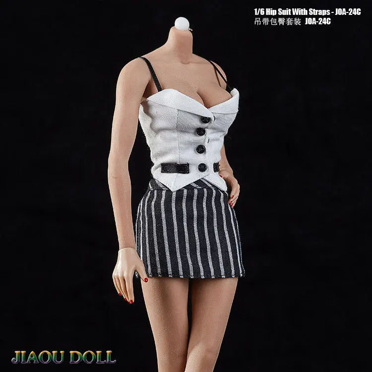 

Female 1/6 Cute Vest Stripe Skirt Clothing Set JOA-24 Fit 12'' Girl TBL PH Figure Body