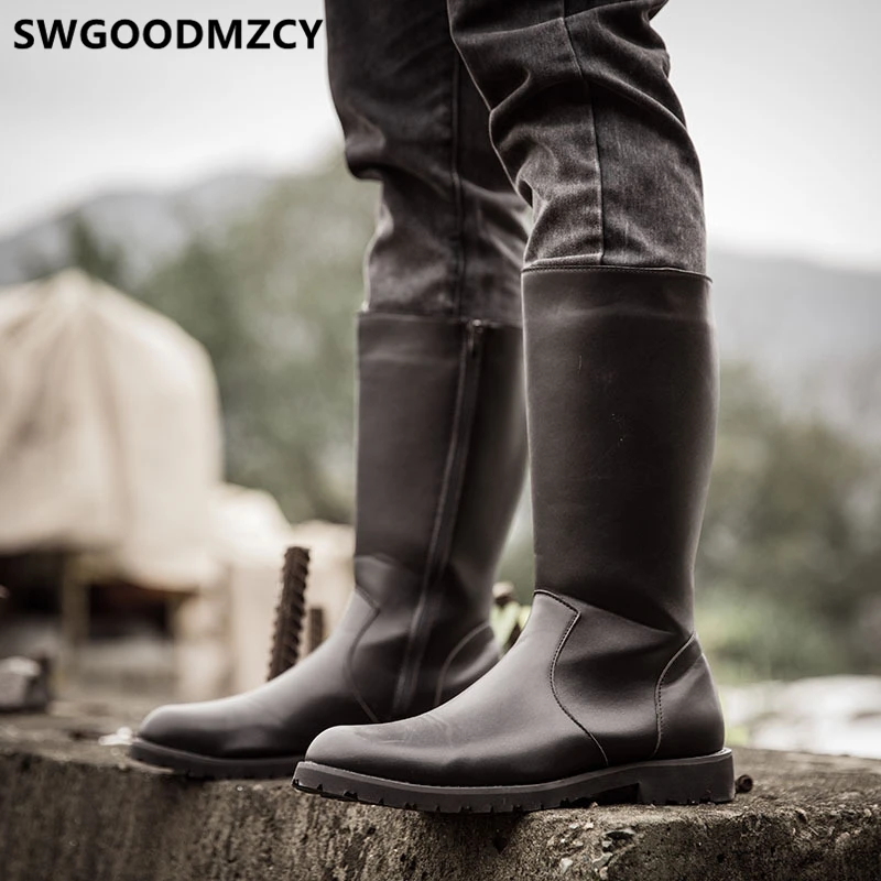 Ботинки мужские кожаные сапоги для верховой езды дизайнерская обувь роскошные