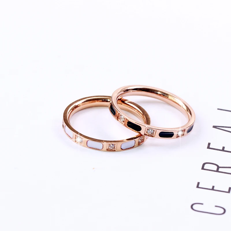 Кольцо YUN RUO из белой ракушки с цирконом свадебное модное кольцо розового золота