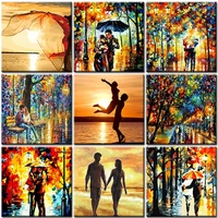 painting by numbers handpainted lover oil diy art pictures street landscape drawing on canvas kits set for adult home decoration