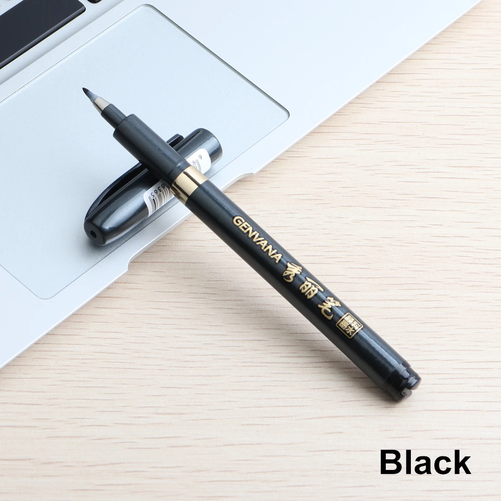 GENKKY Calligraphy Pen Hand Lettering Pens Brush Markers for Writing Drawing Black Ink Art Marker | Канцтовары для офиса и