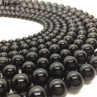 mamiam natural a black obsidian beads 6 12mm smooth round loose stone diy bracelet necklace jewelry making gemstone gift design