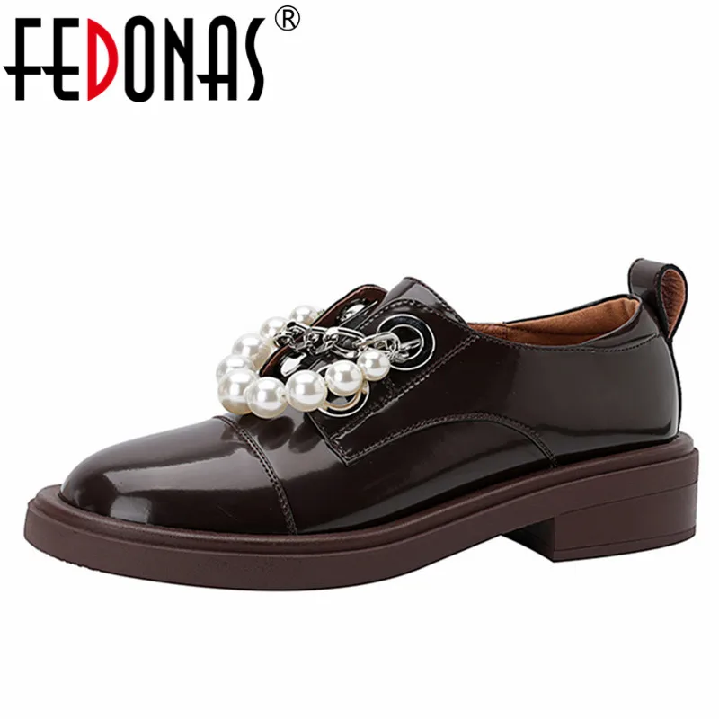 

FEDONAS 2022 Fashion Women Pumps New String Bead Chain Spring Summer Genuine Leather Thick Heels Office Lady Casual Shoes Woman