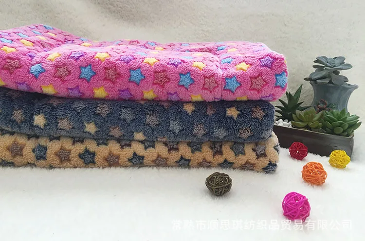 Коралловое Флисовое одеяло 2 шт. коврик для домашних животных со звездами