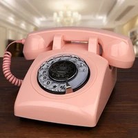 pink telephonescorded telephone classic rotary dial home office phones antique vintage telephone of 1930s old fashion telephone