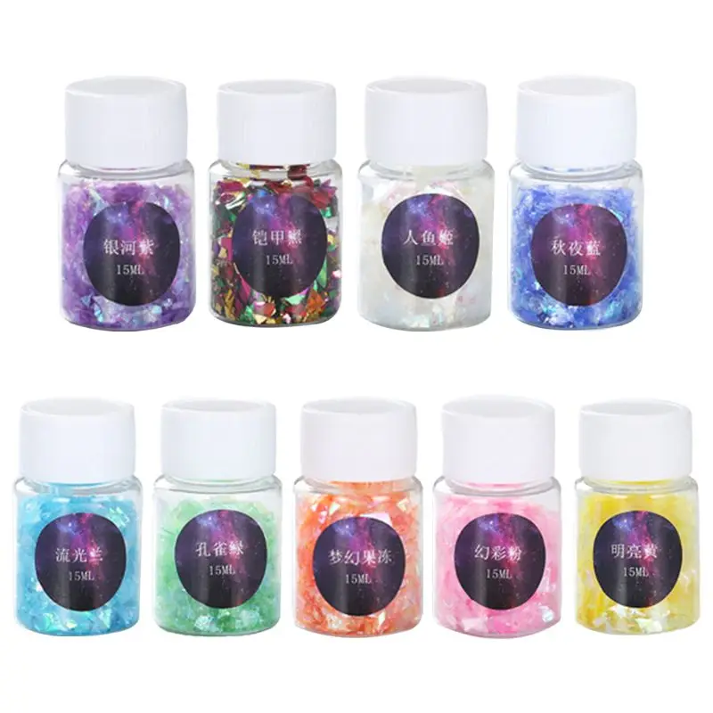 

Colorful Shell Sugar Broken Pieces Flashing Debris Resin Jewelry Making Filling