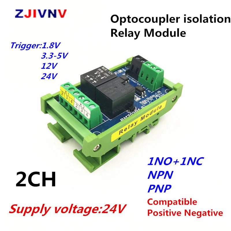 Canais Npn Pnp 1no Mais 1nc Compatível Módulo de Relé de Isolamento do Acoplador dc 24v Gatilho Sinal 1.8v 3.35v 12v 24v 2