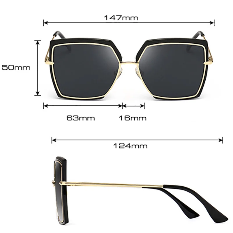 Женские зеркальные солнцезащитные очки квадратные Розовые Очки в полуоправе с