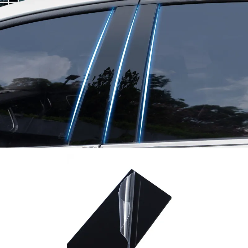 

For 2019 2020 vw Volkswagen Polo PC Window Trims Decoration B C Pillar Strip Car Accessories Styling 8pcs