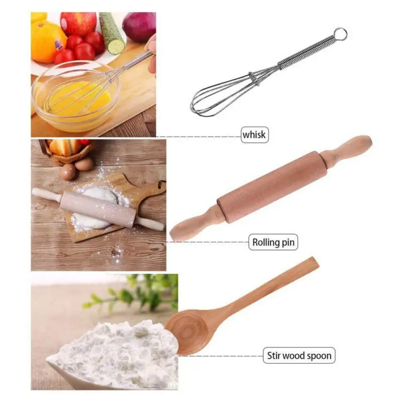 26pc Play House Kitchen Toy Girl Cooking Utensils Children's Supplies Set Baking Tools Cake Apron Chef Clothes | Игрушки и хобби