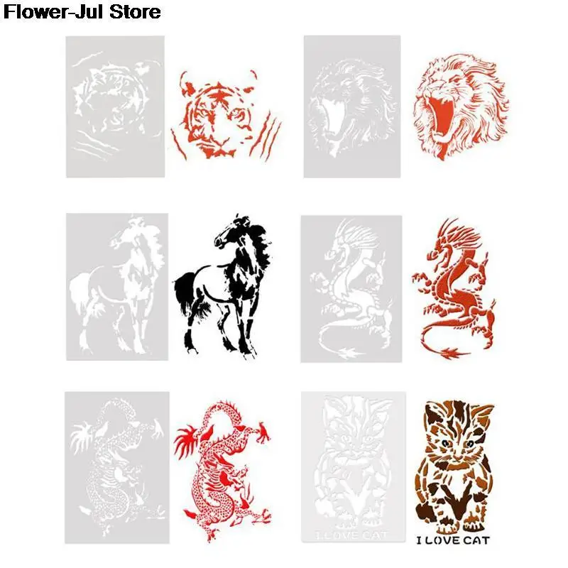 

2021 Animal Layering Stencils For Walls Painting Scrapbooking Stamps Album Decorative Embossing Paper Cards DIY Craft Tools