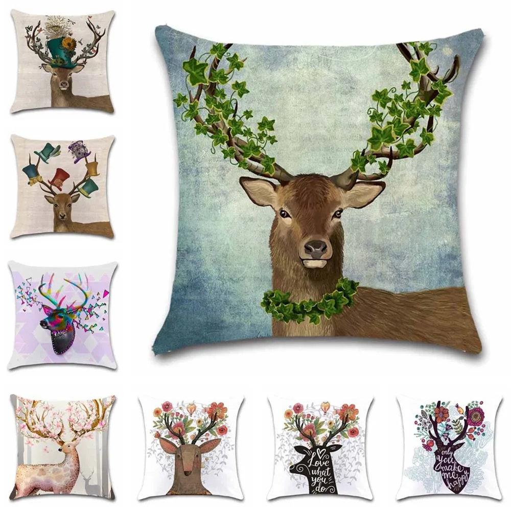 Наволочка для подушки с изображением оленя лося | Дом и сад