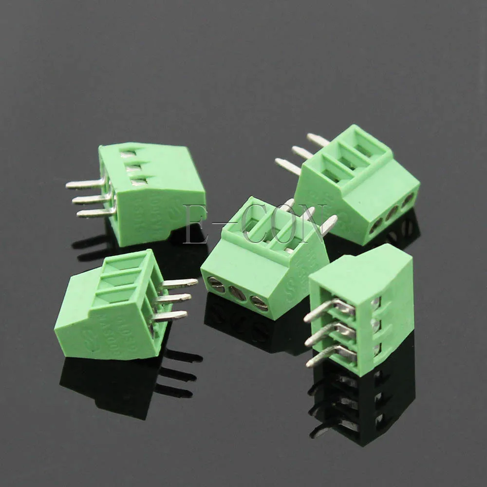 5 шт. 3 полюса/3 Pin 2 54 мм 0 1 ''PCB Универсальный винтовой клеммный блок разъем |