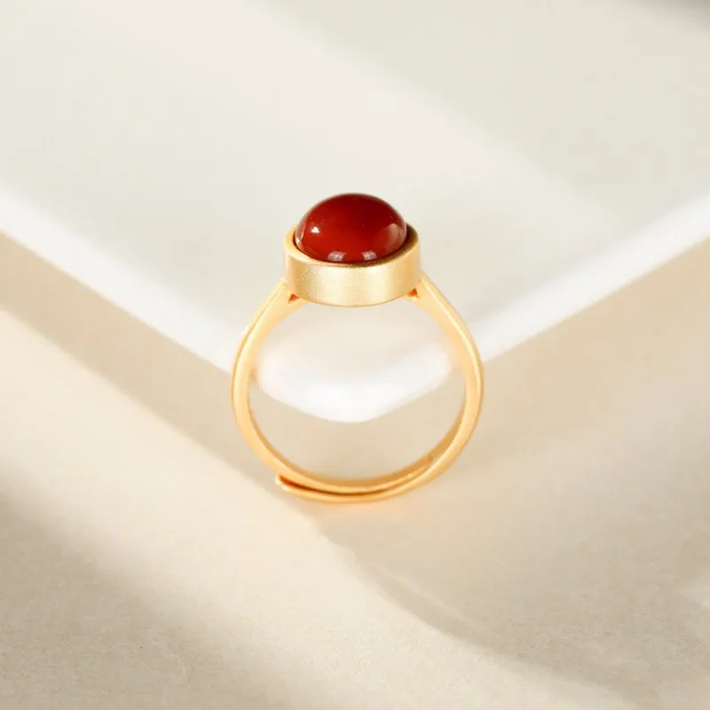 

BOCAI New 100% real S925 sterling silver inlaid natural stone ring for woman geometric wild fashion 925 silver woman's rings