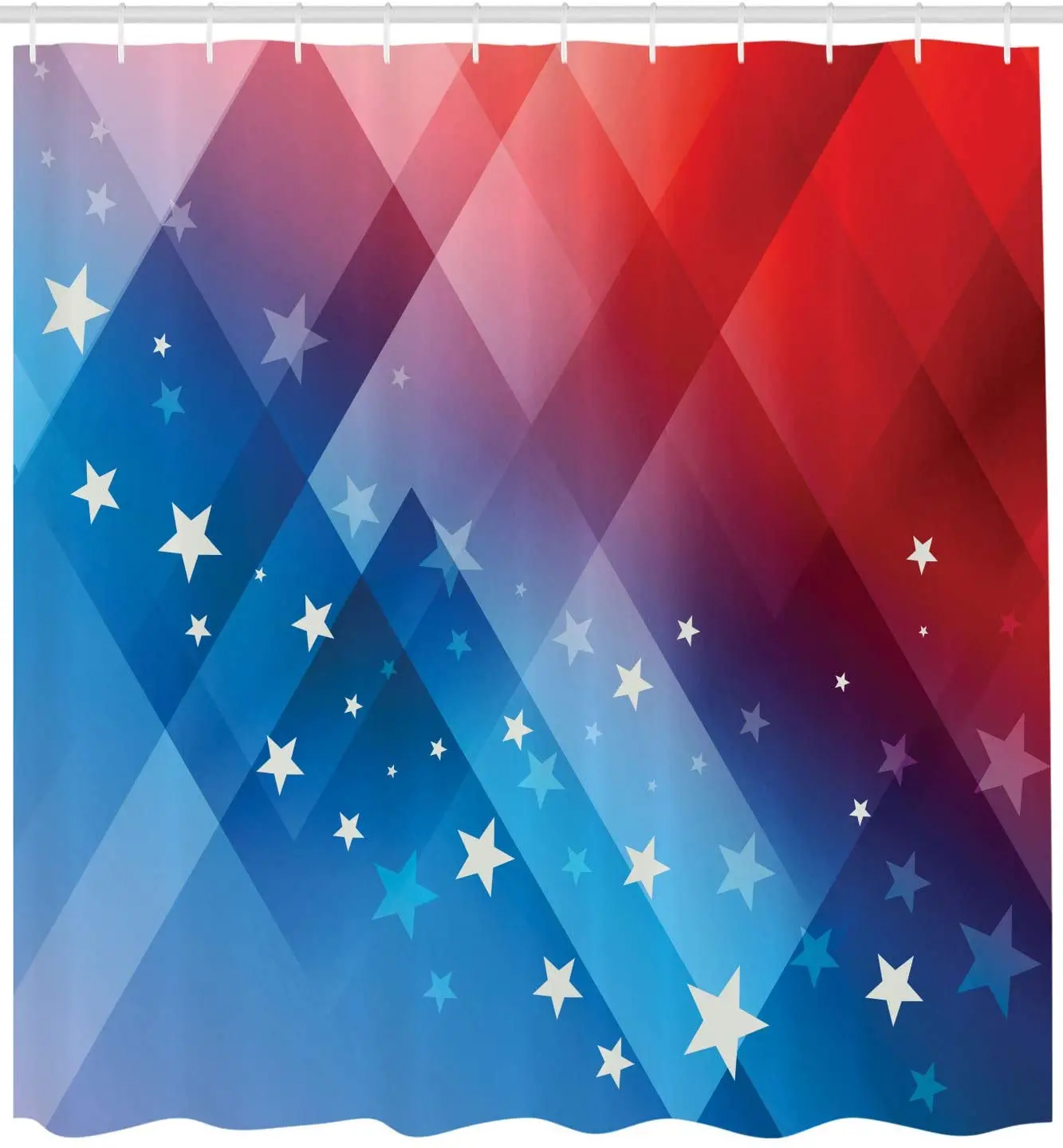 4th of July душ Шторы День Независимости тематические абстрактный ромб с кулоном в