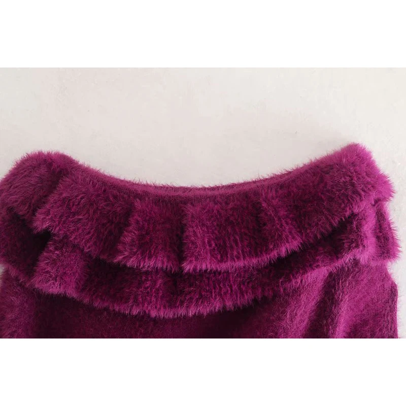 Женский зимний сексуальный свитер на одно плечо из искусственного меха 2019 Модные