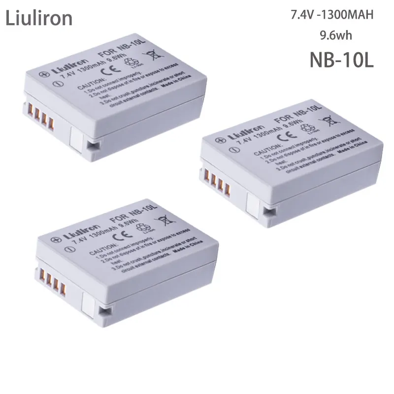 3x bateria NB-10L NB10L NB 10L батарея для Canon G1X G15 G16 SX40HS SX50HS SX60HS SX40 SX50 акумуляторная батарея L10 Аксессуары для фотоаппаратов - Цвет: 3battery