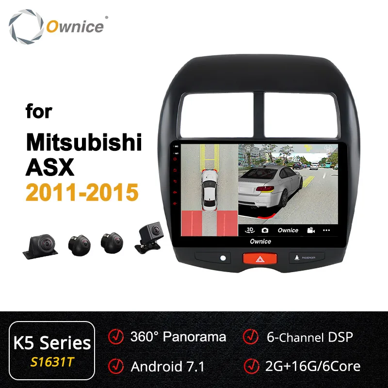 S1631 K5 Ownice K1 K2 Android 8,1 2 din автомагнитолы DVD плеер с gps-навигатором Системы поддерживает DVD формат 4G для Mitsubishi ASX 2011 2012 2013 - Цвет: S1631 K5