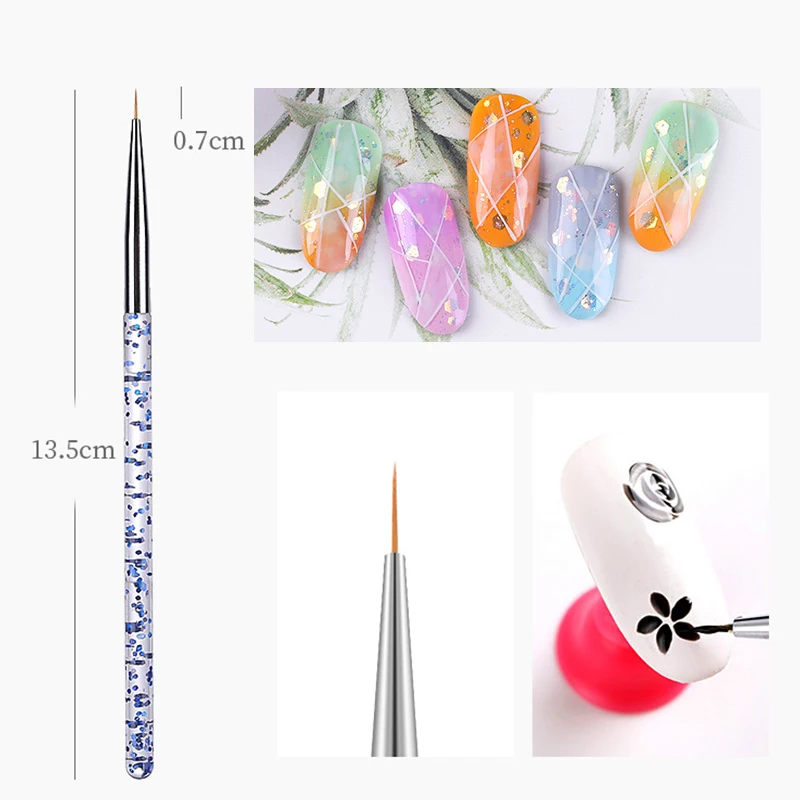 3Pcs/Set UV Gel Brush Nail Art Liner Drawing Painting Flower Pen Mixed Size Plastic DIY Tools | Красота и здоровье