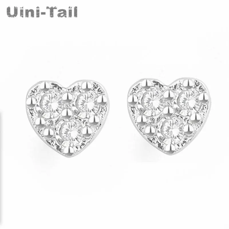

Uini-Tail горячая Распродажа, новинка, серебро 925 пробы, простые и маленькие микро серьги в форме сердца, милые гипоаллергенные ювелирные издели...