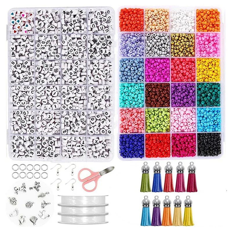 

DIY Earring Accessories Combination Kit Glass Rice Beads Bead Material Handmade Tassel Alloy Jewelry