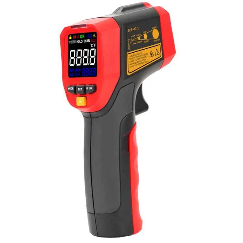 

UNI-T UT301A+ UT301C+ Бесконтактный лазерный ЖК-дисплей ИК-инфракрасный цифровой C/F-пирометр для поверхностной температуры.
