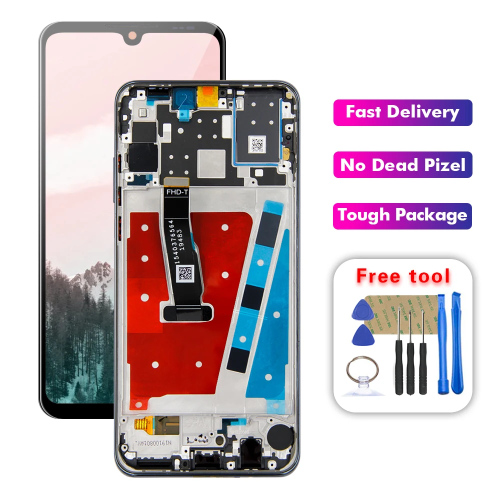ЖК дисплей с сенсорным экраном и дигитайзером в сборе рамкой для HUAWEI P30 Lite / Nova 4e MAR