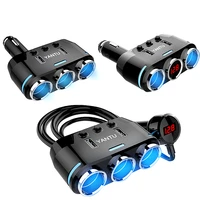 12V-24V Car Cigarette Lighter Socket Splitter Plug LED USB Charger Plug Adapter Port Way Auto For Mobile Phone DVR Accessories