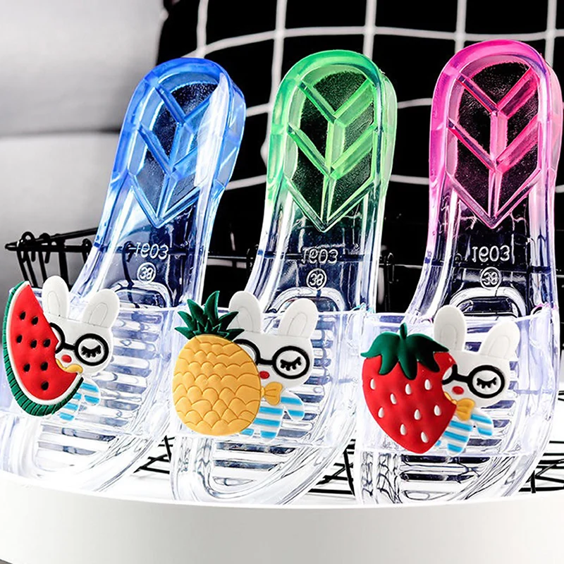 Летняя женская обувь летние шлепанцы милые домашние тапочки прозрачные женские