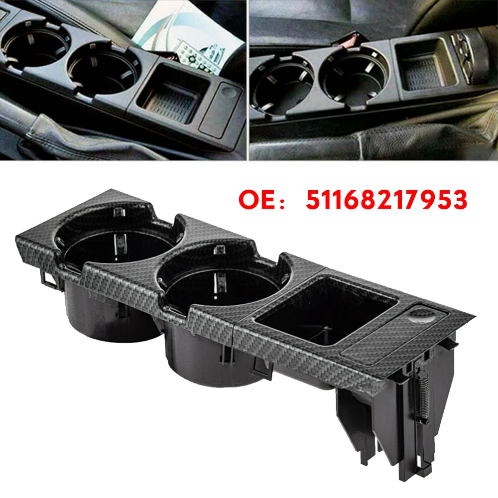 

Car Center Console Cup Parts Accessories Carbon Fiber Color Plastic Durable