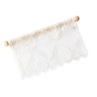 Короткие 112 кукольный домик миниатюра кружева Шторыпростыня с деревянный стержень декор белый