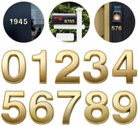 4 inch self adhesive golden mailbox numbers abs community hotel digital number plate door address house sign numbers