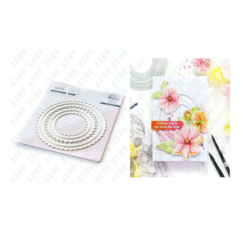 

Stitched Scallop Circle Metal Cutting Dies Scrapbook Diary Decoration Embossing Template Diy Greeting Card Handmade Arrival New
