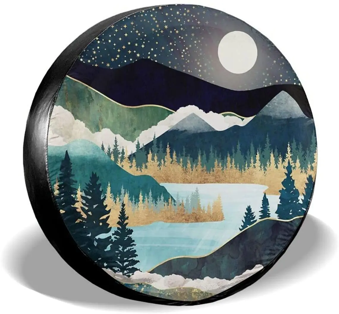 

Hitamus Mountains Nature Scenery Spare Tire Cover for Jeep Wrangler Rv SUV Camper Travel Trailer Accessories