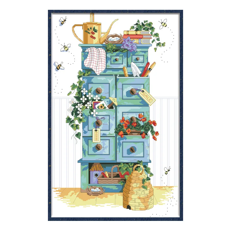 Наборы для вышивки крестиком на шкафу наборы рукоделия тканевые узоры с принтом