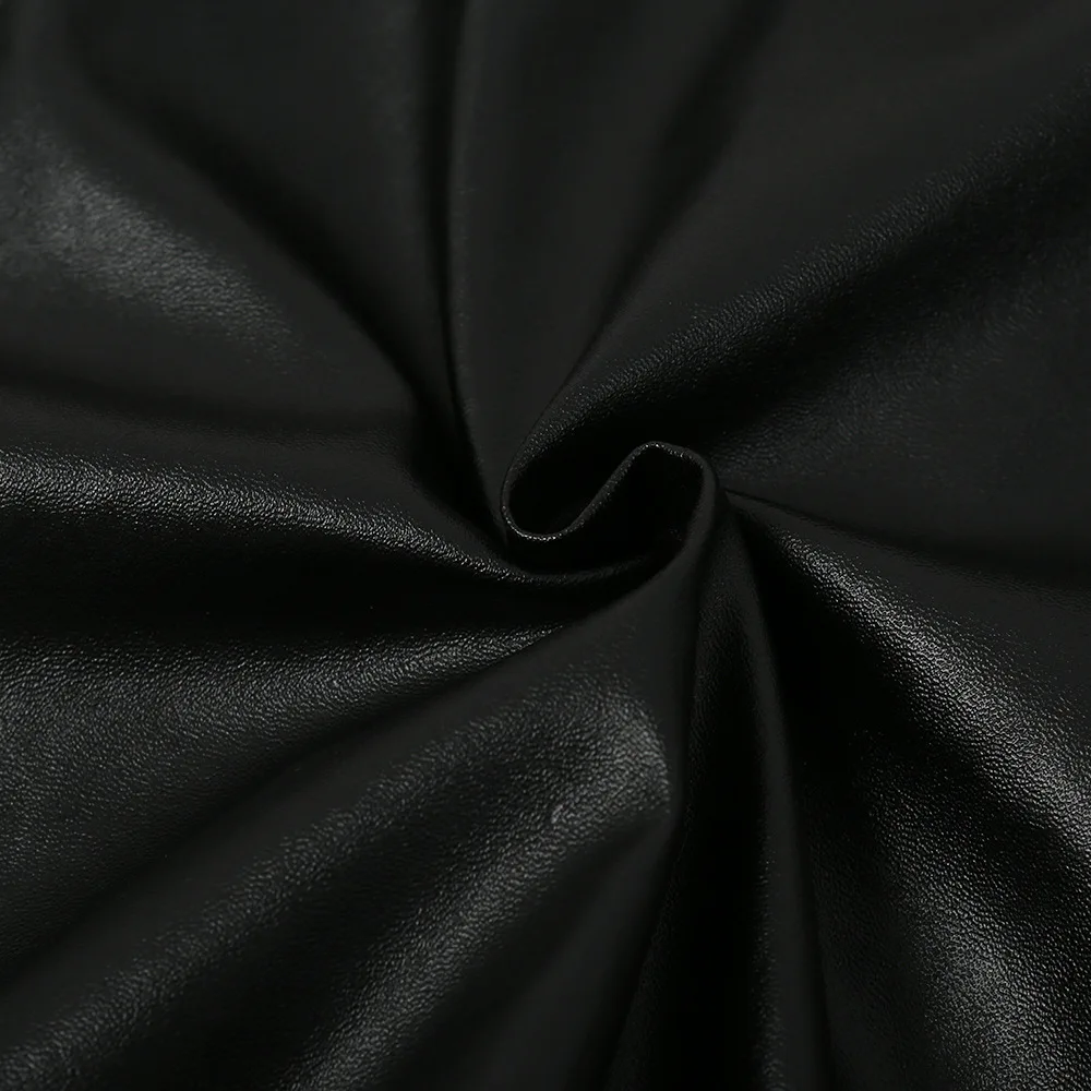 Felyn 2020 Новое поступление пикантное однотонное платье из искусственной кожи на