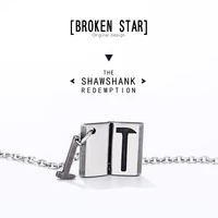 broken star unique design the shawshank redemption the holy bible necklace stainless steel jewelry women men fashion pendant