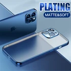 Роскошный защитный матовый чехол с рамкой для iPhone 12 11 Pro Max X XR XS 7 8 Plus SE 2 2020, прозрачный силиконовый чехол