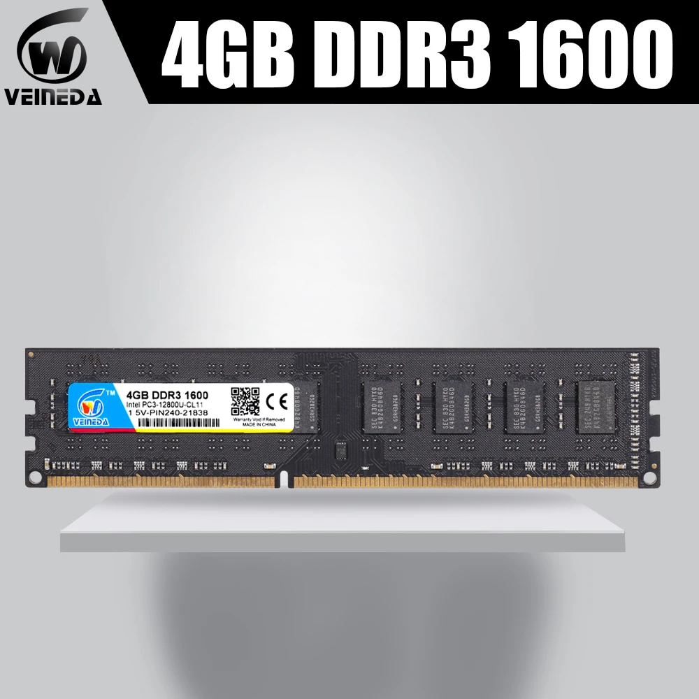 VEINEDA Ram DDR3 4GB Memoria ddr3 1333 1600MHZ For All Inter AMD Desktop PC3 12800 Compatible 1066MHZ Brand New|Оперативная память|