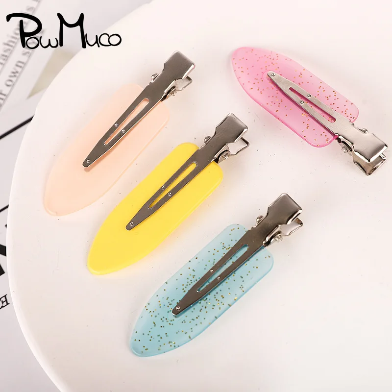 

Powmuco 5pcs/lot No Bend Seamless Makeup Hairclips Women Girls Hairpin Hair Accessories Cute Shape Duckbill Clip Metal Barrettes