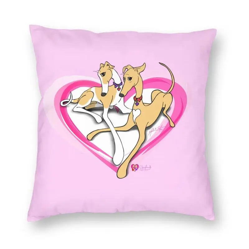 

Nordic Heart Hounds Sighthound Cushion Cover Soft Greyhound Whippet Dog Pillow Case Home Decor Sofa Cover